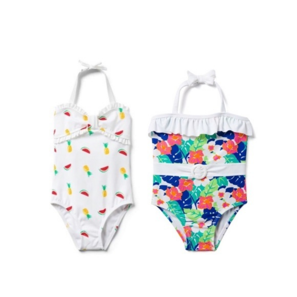 NWT Janie & Jack‎ Baby Girl Set of 2 Swimsuits Bundle 12-18 Months